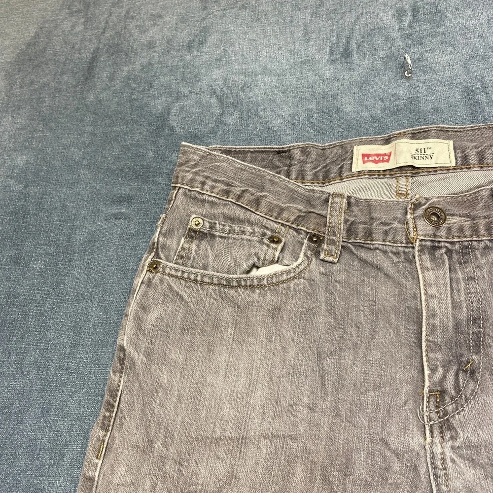 Levi's 511 Skinny Jeans Boys 16 Gray Denim Medium Wash 5-Pockets Streetwear